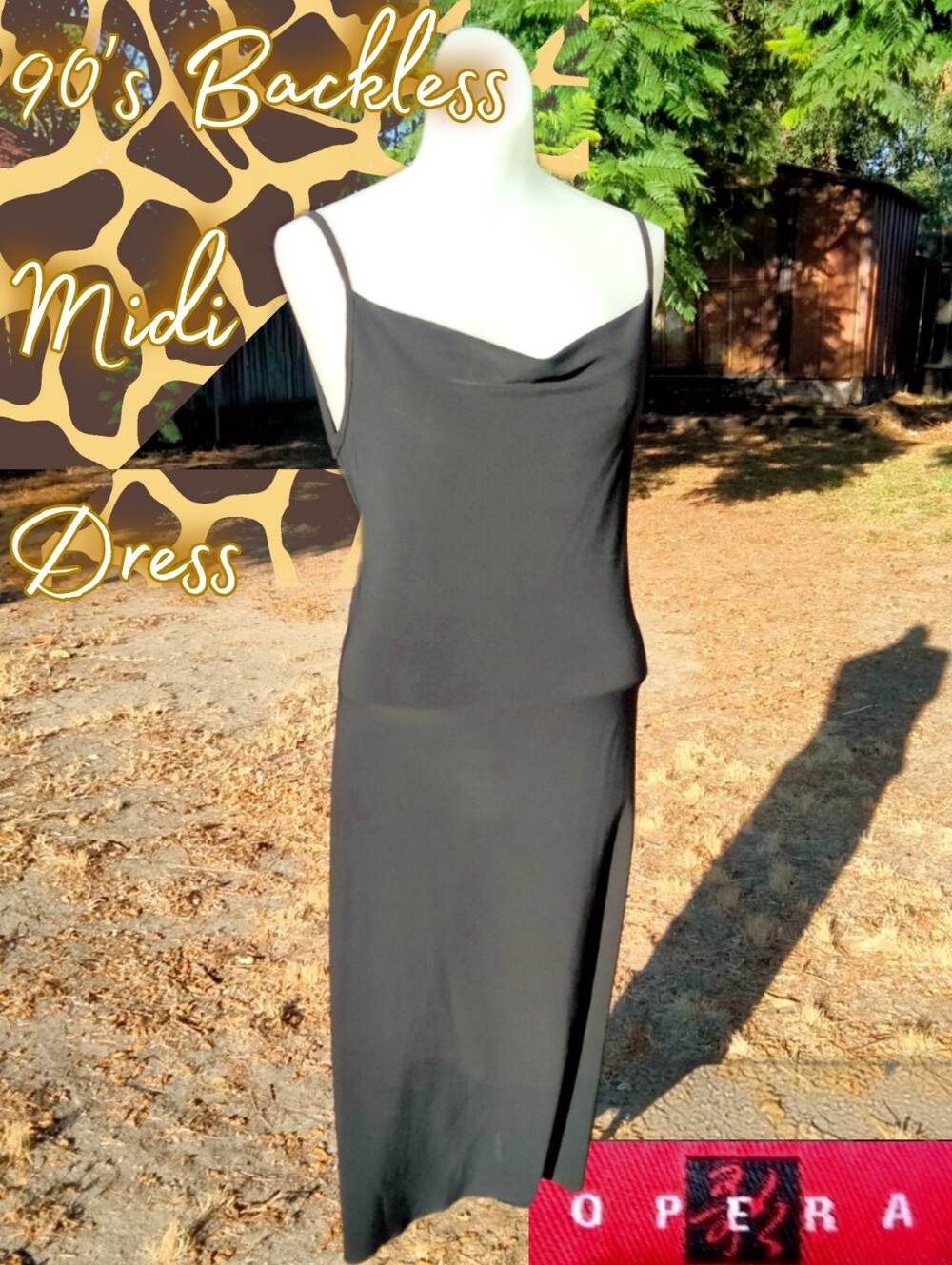 Vintage Opera Backless Midi Dress